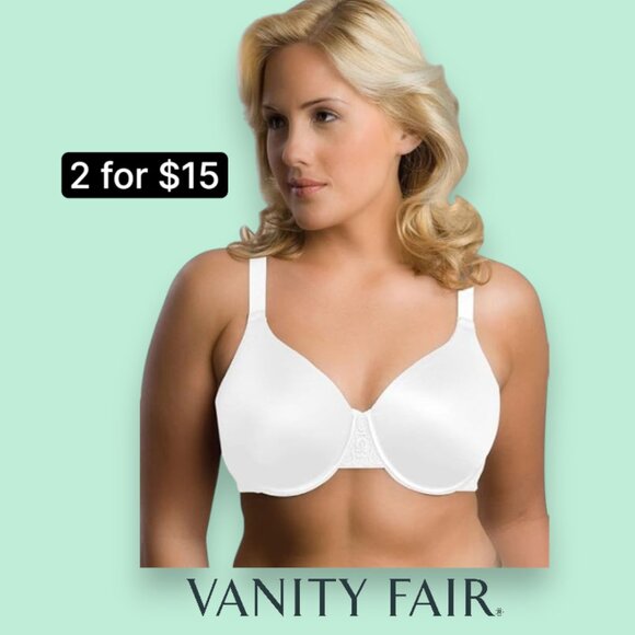 Vanity Fair Other - Vanity Fair 38D Stiff Padded Beauty Back Smoothing Minimizer Bra White